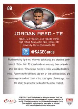 2013 SAGE HIT #89 Jordan Reed Back