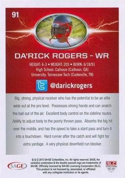 2013 SAGE HIT #91 Da'Rick Rogers Back