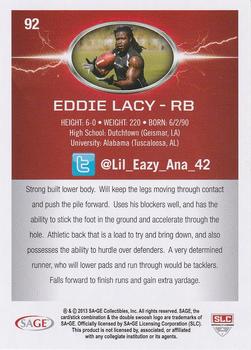 2013 SAGE HIT #92 Eddie Lacy Back