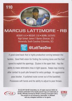 2013 SAGE HIT #110 Marcus Lattimore Back