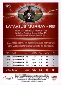 2013 SAGE HIT #128 Latavius Murray Back