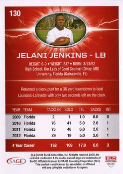 2013 SAGE HIT #130 Jelani Jenkins Back