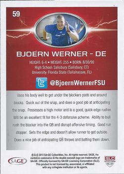 2013 SAGE HIT #59 Bjoern Werner Back