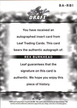 2013 Leaf Metal Draft #BA-RB1 Rex Burkhead Back