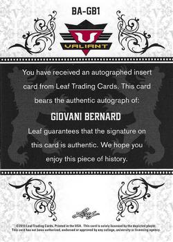 2013 Leaf Valiant #BA-GB1 Giovani Bernard Back