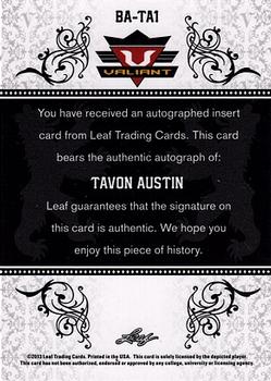 2013 Leaf Valiant #BA-TA1 Tavon Austin Back