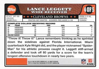 2008 Topps - Rookies (Retail) #4 Lance Leggett Back