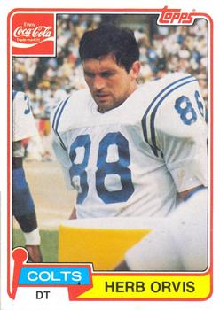 1981 Topps Coca-Cola Baltimore Colts #10 Herb Orvis Front