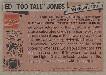 1981 Topps Coca-Cola Dallas Cowboys #5 Ed 