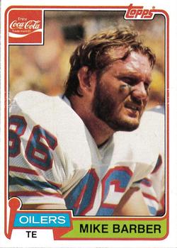1981 Topps Coca-Cola Houston Oilers #1 Mike Barber Front
