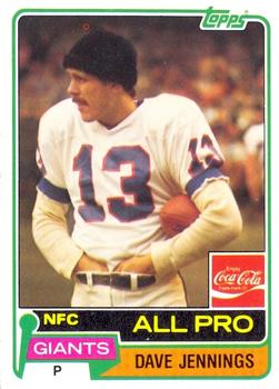 1981 Topps Coca-Cola New York Giants #5 Dave Jennings Front