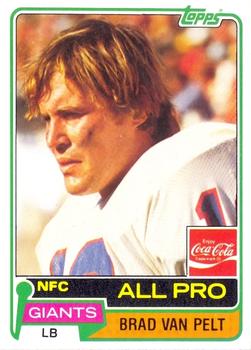 1981 Topps Coca-Cola New York Giants #11 Brad Van Pelt Front