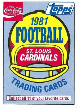 1981 Topps Coca-Cola St. Louis Cardinals #NNO St. Louis Cardinals Header Front