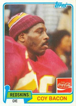 1981 Topps Coca-Cola Washington Redskins #1 Coy Bacon Front