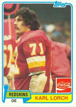 1981 Topps Coca-Cola Washington Redskins #3 Karl Lorch Front