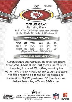 2012 Bowman Sterling - Black Refractors #67 Cyrus Gray Back