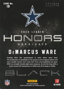 2012 Panini Black - Honors #19 DeMarcus Ware Back