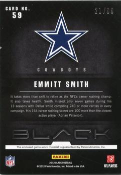 2012 Panini Black - NFL Equipment Combos #59 Emmitt Smith Back
