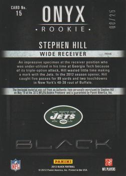 2012 Panini Black - Onyx Rookie Materials Jumbo Prime #15 Stephen Hill Back
