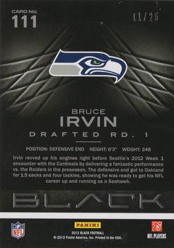 2012 Panini Black - Platinum #111 Bruce Irvin Back