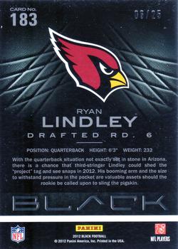 2012 Panini Black - Platinum #183 Ryan Lindley Back