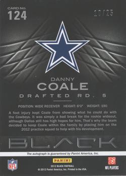 2012 Panini Black - Rookie Signatures Black #124 Danny Coale Back