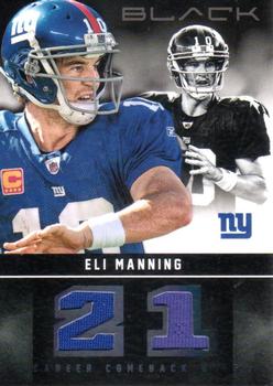 2012 Panini Black - Stat Line Materials #4 Eli Manning Front