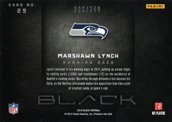 2012 Panini Black - Weaponry #29 Marshawn Lynch Back
