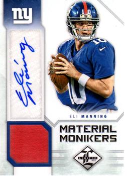 2012 Panini Limited - Material Monikers Prime #22 Eli Manning Front