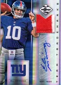2012 Panini Limited - Team Trademarks Autograph Materials Prime #24 Eli Manning Front