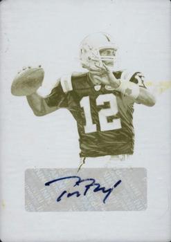 2012 Panini Prime Signatures - Autographs Printing Plates Yellow #1 Tom Brady Front