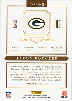 2012 Panini Prime Signatures - Prime Proof Red #5 Aaron Rodgers Back