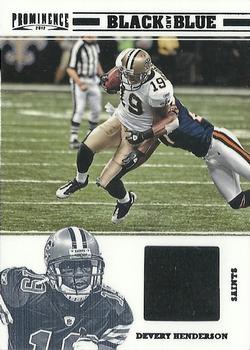 2012 Panini Prominence - Black and Blue Materials #6 Devery Henderson Front
