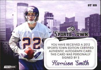 2012 Press Pass Sports Town - Gold #ST HS Harrison Smith Back