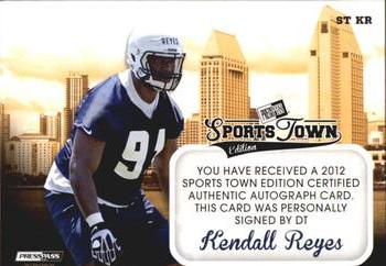 2012 Press Pass Sports Town - Gold #ST KR Kendall Reyes Back