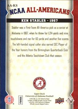 2012 Upper Deck University of Alabama - All Americans #AA-KS Ken Stabler Back