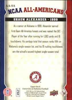 2012 Upper Deck University of Alabama - All Americans #AA-SA Shaun Alexander Back