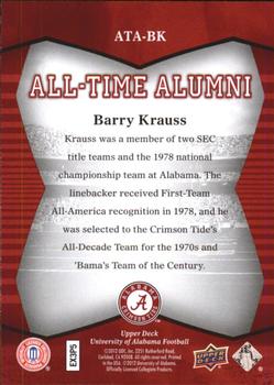 2012 Upper Deck University of Alabama - All Time Alumni #ATA-BK Barry Krauss Back