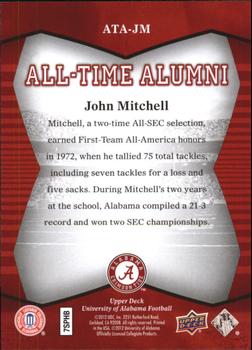 2012 Upper Deck University of Alabama - All Time Alumni #ATA-JM John Mitchell Back