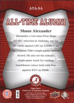 2012 Upper Deck University of Alabama - All Time Alumni #ATA-SA Shaun Alexander Back