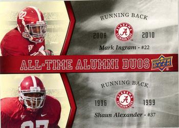 2012 Upper Deck University of Alabama - All Time Alumni Duos #ATAD-IA Shaun Alexander / Mark Ingram Front