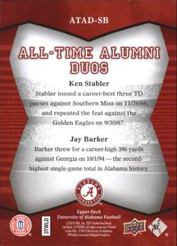 2012 Upper Deck University of Alabama - All Time Alumni Duos #ATAD-SB Jay Barker / Ken Stabler Back