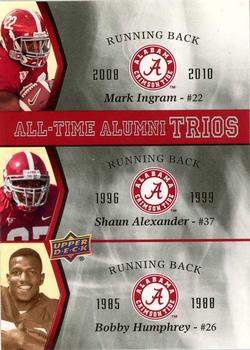 2012 Upper Deck University of Alabama - All Time Alumni Trios #ATAT-AIH Mark Ingram / Bobby Humphrey / Shaun Alexander Front