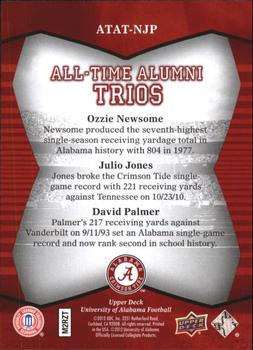 2012 Upper Deck University of Alabama - All Time Alumni Trios #ATAT-NJP Ozzie Newsome / Julio Jones / David Palmer Back
