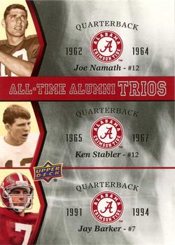 2012 Upper Deck University of Alabama - All Time Alumni Trios #ATAT-NSB Ken Stabler / Joe Namath / Jay Barker Front