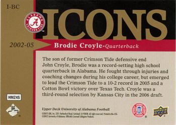 2012 Upper Deck University of Alabama - Icons #IBC Brodie Croyle Back