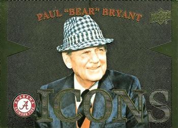 2012 Upper Deck University of Alabama - Icons #IPB Paul Bear Bryant Front
