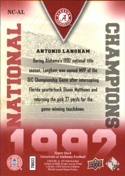 2012 Upper Deck University of Alabama - National Champions #NC-AL Antonio Langham Back