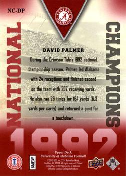 2012 Upper Deck University of Alabama - National Champions #NCDP David Palmer Back