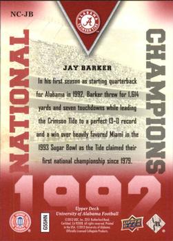 2012 Upper Deck University of Alabama - National Champions #NCJB Jay Barker Back